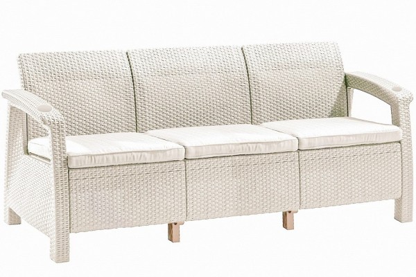 Трёхместный диван  Yalta Sofa 3 Seat белый купить в Туапсе