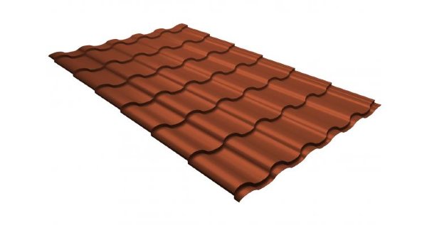 Металлочерепица кредо GL 0,5 GreenСoat Pural RR 750 кирпично-красный (RAL 8004 терракота) купить в Туапсе