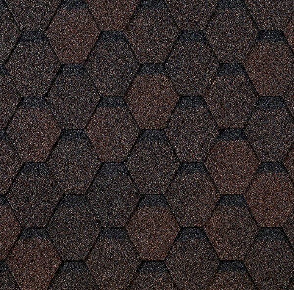 Гибкая черепица EURASIA Docke, Коллекция ШЕСТИГРАННИК Коричневый купить в Туапсе