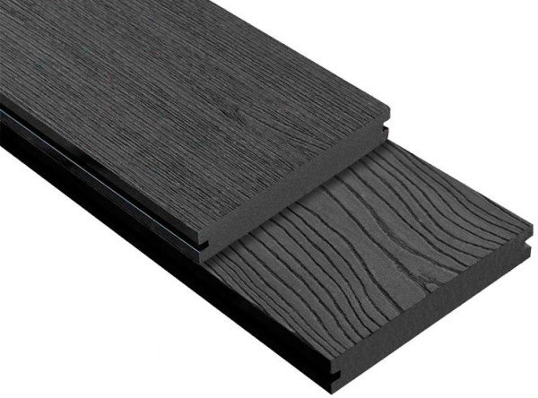Террасная доска ДПК Outdoor 3D полнотелая STORM/OCEAN BLACK черная купить в Туапсе