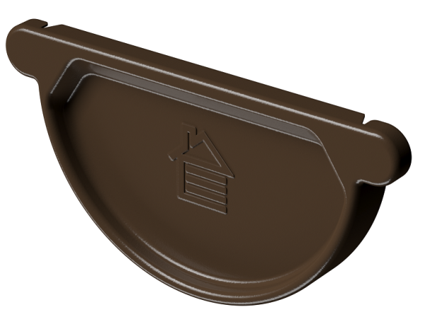 Заглушка желоба D125 Döcke STAL PREMIUM Каштан, (RAL 8017) купить в Туапсе