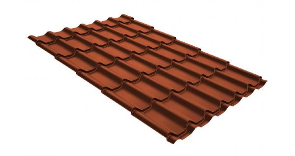 Металлочерепица классик GL 0,5 GreenCoat Pural RR 750 кирпично-красный (RAL 8004 терракота) купить в Туапсе