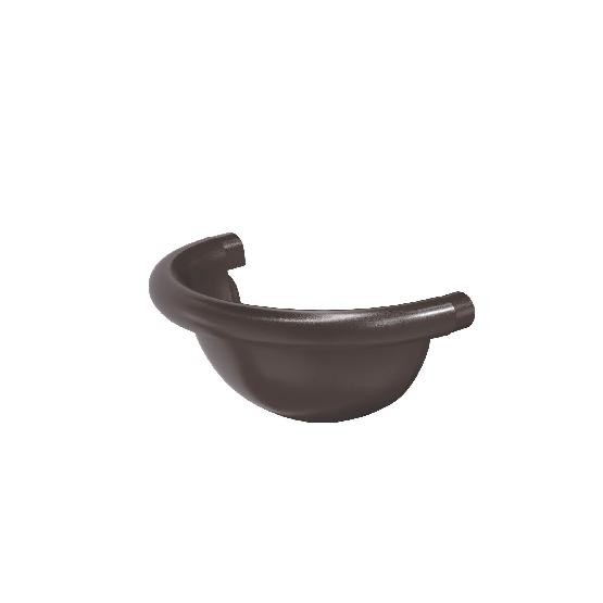 Водосток Aquasistem, система 150/100 - Заглушка желоба полукруглая RR 32 Тёмно-Коричневый купить в Туапсе