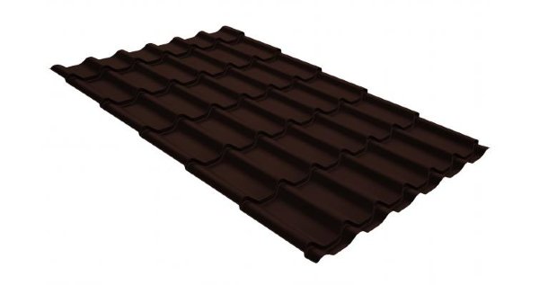 Металлочерепица классик GL 0,5 GreenCoat Pural RR 887 шоколадно-коричневый (RAL 8017 шоколад) купить в Туапсе