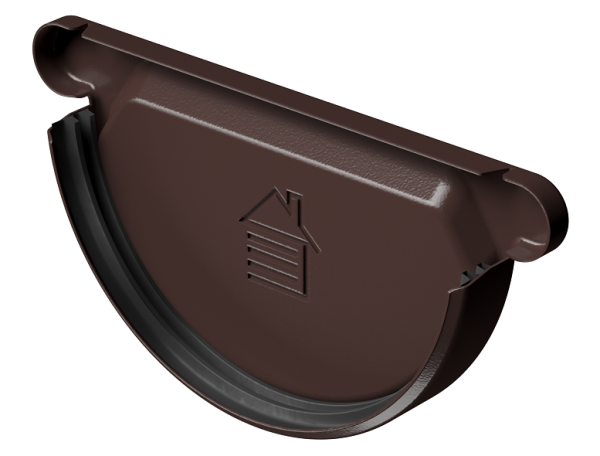 Заглушка желоба D125 Döcke STAL PREMIUM Шоколад, (RAL 8019) купить в Туапсе