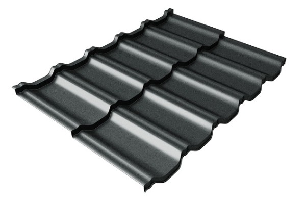 Металлочерепица модульная Квинта Uno Grand Line c 3D резом 0,5 Satin RAL 7016 антрацитово-серый купить в Туапсе