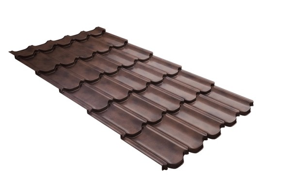 Металлочерепица квинта плюс с  3D резом 0,45 Safari Twincolor Brown купить в Туапсе