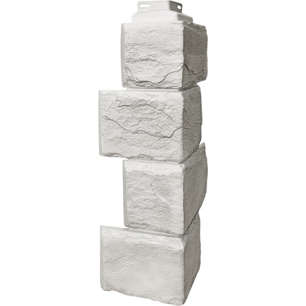 Цокольный сайдинг FineBer – Серия “Камень природный”, Угол наружный Жемчужный купить в Туапсе