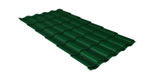 Металлочерепица кредо 0,5 Satin RAL 6005 зеленый мох купить в Туапсе