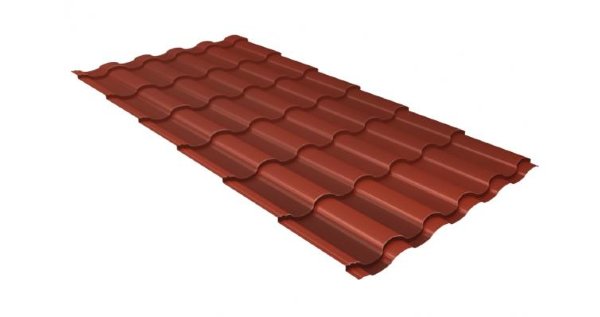 Металлочерепица кредо GL 0,5 Velur20 RAL 8004 терракота купить в Туапсе