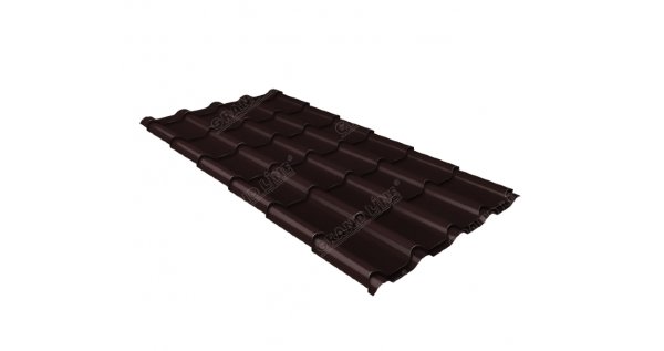 Металлочерепица камея GL 0,5 Quarzit RAL 8017 Metallic купить в Туапсе