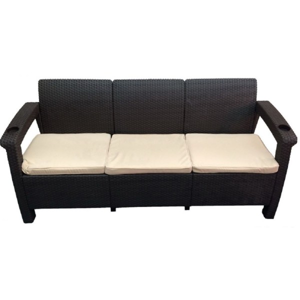 Трёхместный диван  Yalta Sofa 3 Seat венге купить в Туапсе