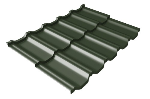 Металлочерепица модульная Квинта Uno Grand Line c 3D резом 0,5 Velur RAL 6020 хромовая зелень купить в Туапсе