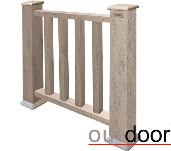Ограждение из ДПК Outdoor Классик 3D STORM серый микс купить в Туапсе