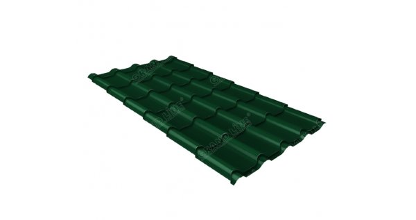 Металлочерепица камея 0,5 Satin RAL 6005 зеленый мох купить в Туапсе