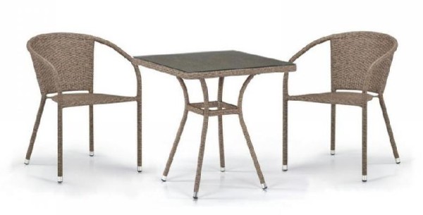 Комплект плетеной мебели AFINA из иск. ротанга T282BNT/Y137C-W56 Light Brown 2Pcs купить в Туапсе