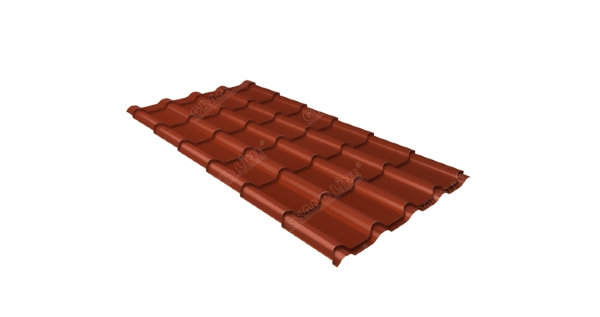 Металлочерепица камея 0,5 Satin RAL 8004 терракота купить в Туапсе