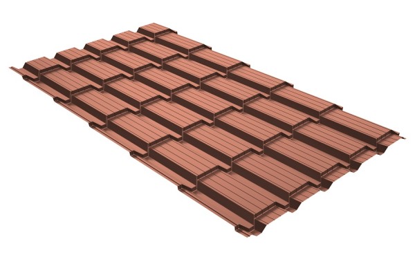 Металлочерепица GL квадро профи 0,5 Quarzit Cuprum Steel купить в Туапсе