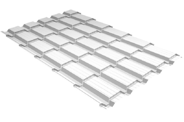 Металлочерепица GL квадро профи 0,5 Satin RAL 9003 сигнальный белый купить в Туапсе