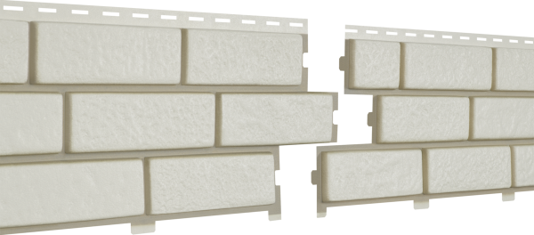 Фасадная панель Ю-Пласт Стоун Хаус Кирпич с декорированным швом Белый купить в Туапсе