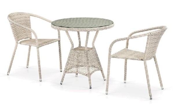 Комплект плетеной мебели AFINA из иск. ротанга T705ANT/Y137C-W85 Latte 2Pcs купить в Туапсе