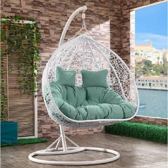 Кресло Подвесное из искусственного ротанга AFM-109A White/Green купить в Туапсе