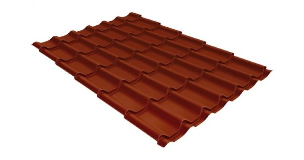 Металлочерепица классик GL 0,5 Velur20 RAL 8004 терракота купить в Туапсе