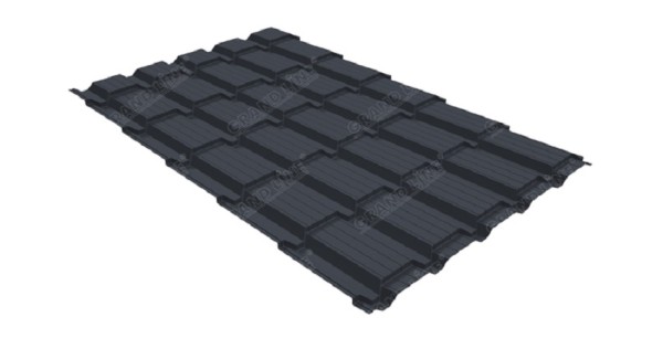 Металлочерепица GL квадро профи 0,5 Satin RAL 7024 мокрый асфальт купить в Туапсе