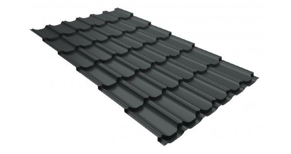 Металлочерепица квинта плюс 0,5 GreenCoat Pural Matt RR 23 темно-серый (RAL 7024 мокрый асфальт) купить в Туапсе